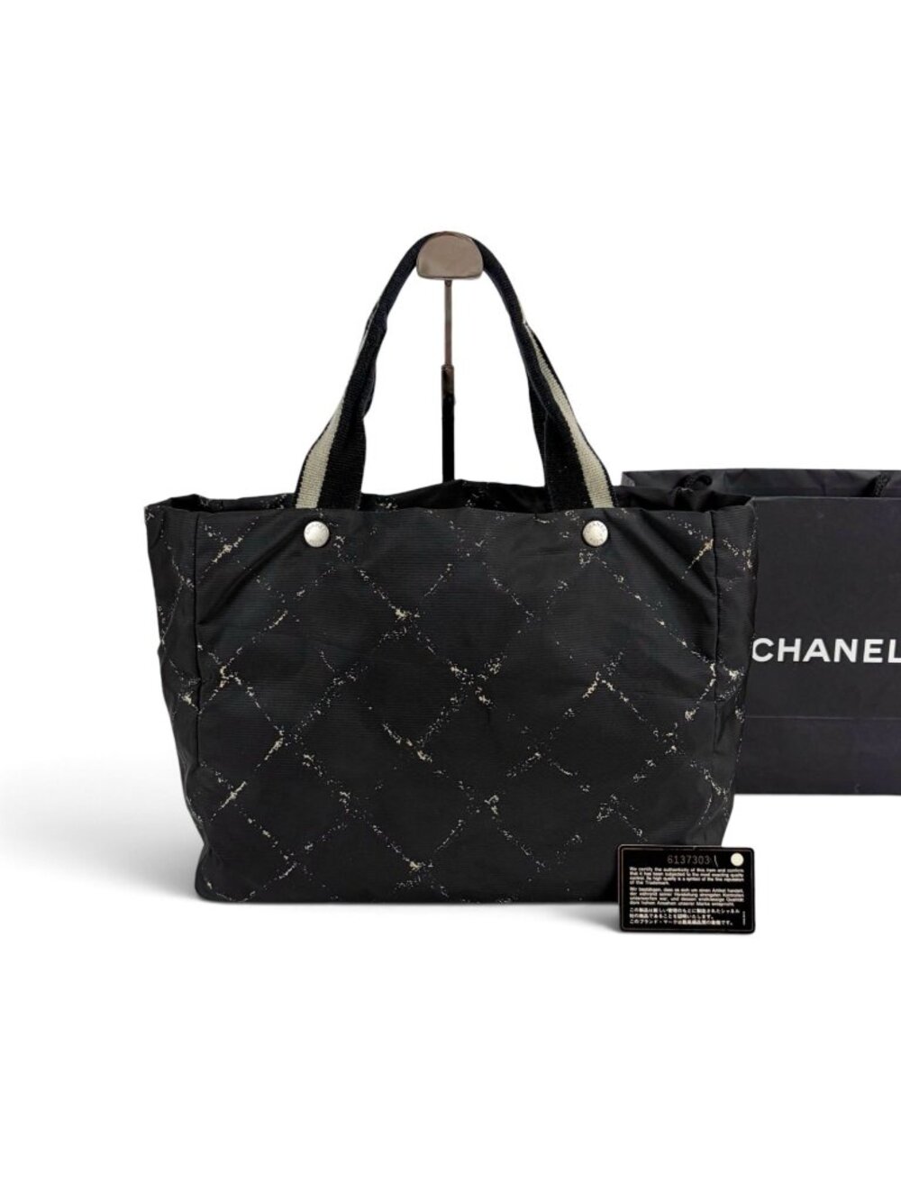 Chanel Travel Line Tote Bag Vintage Black